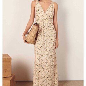 NWT $480 Ba&Sh Becky Printed Cotton Blend Maxi Dress 2/M